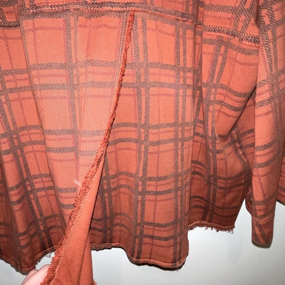 XCVI jacket/sweater in rust plaid. - Picture 4 of 11